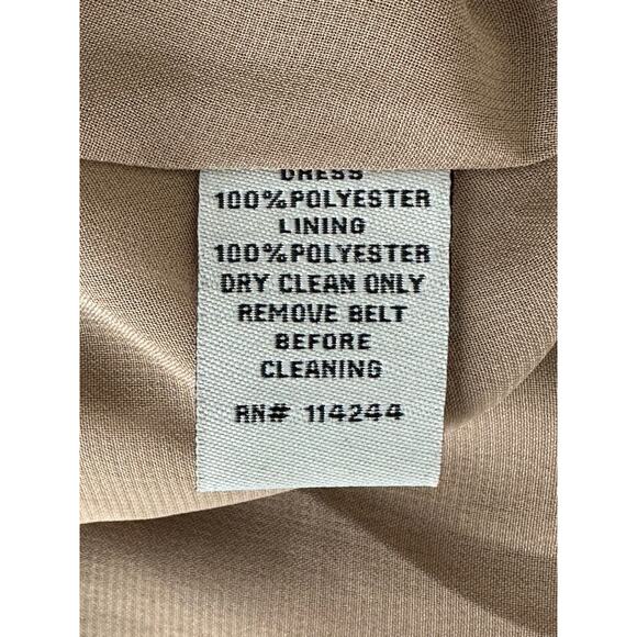 Eliza J Dress Womens 6 Tan Brown Pleated Sleeveless Maxi Abstract Boho Office - Picture 7 of 8